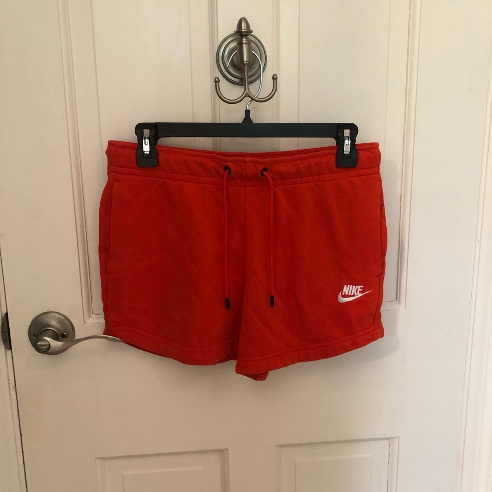 Nike Red Athletic Shorts with Elastic Waistband